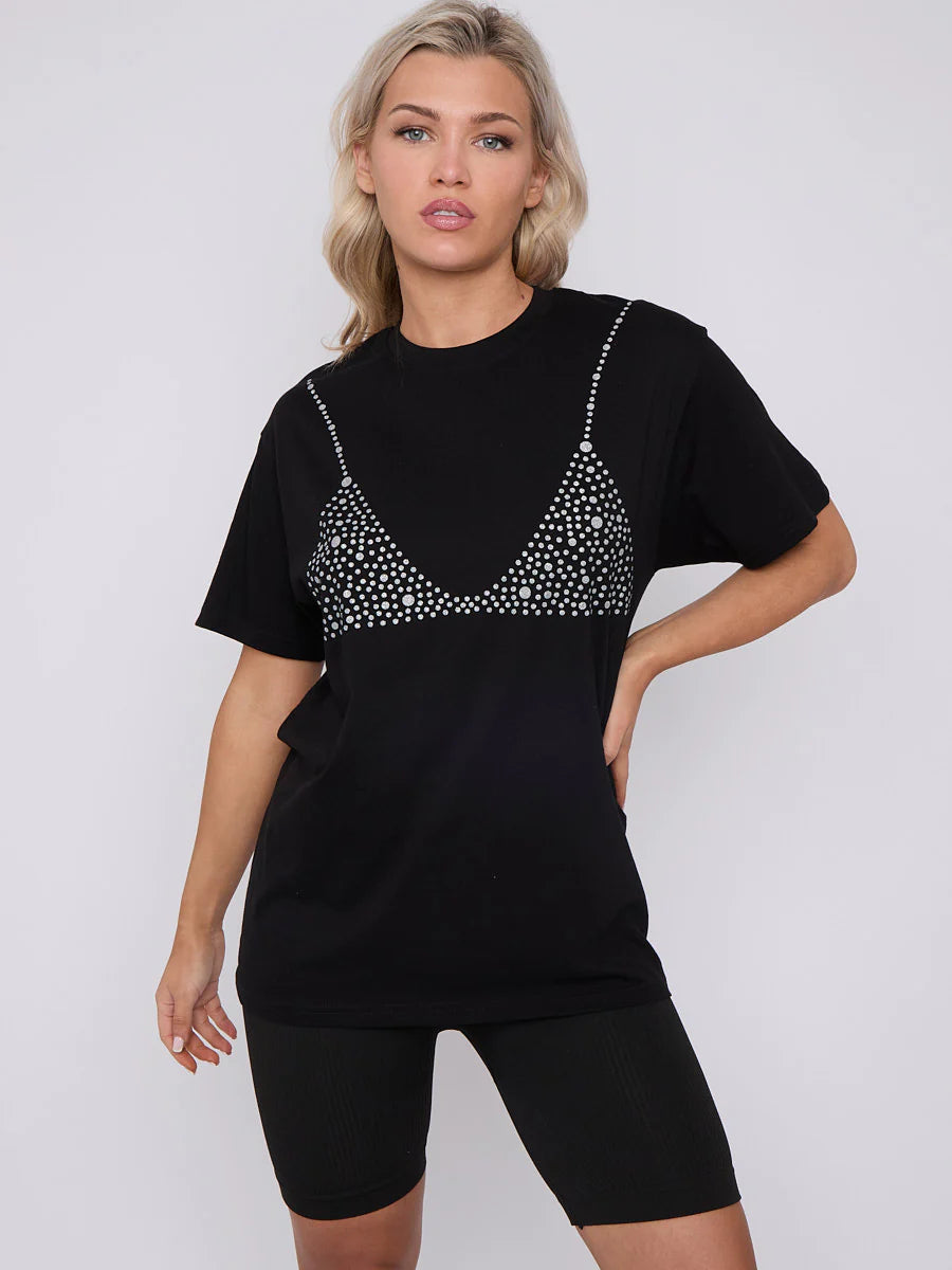 glitter bralet pattern t shirt