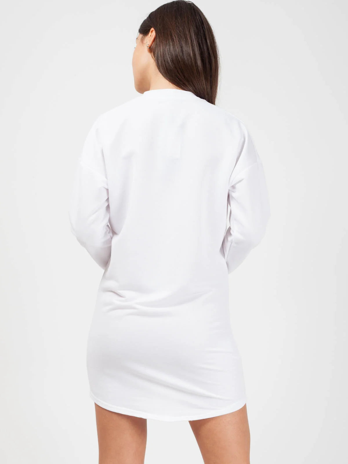 kiki slogan sweat jumper dress white rear