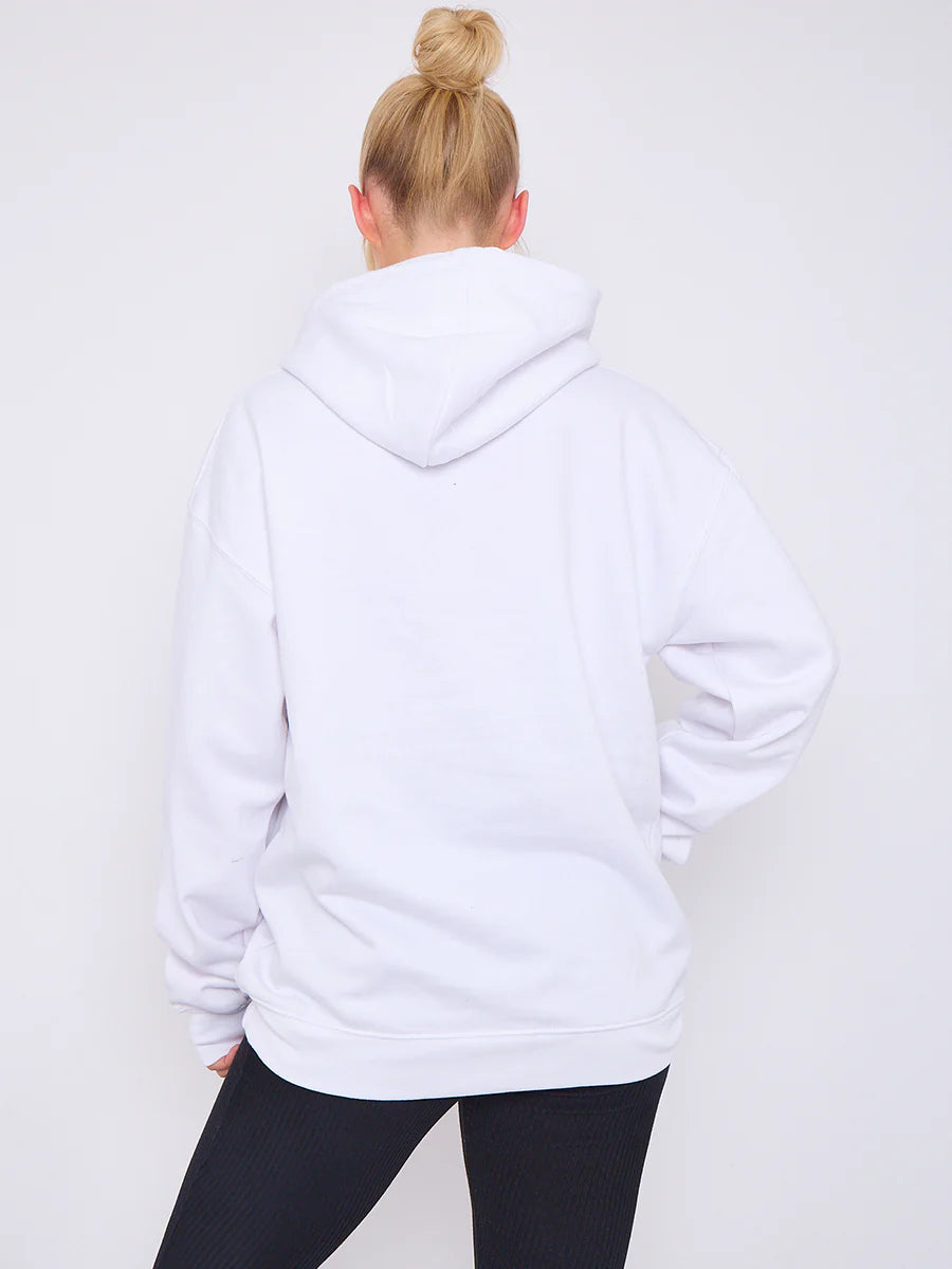 milan print graphic hoodie white rear