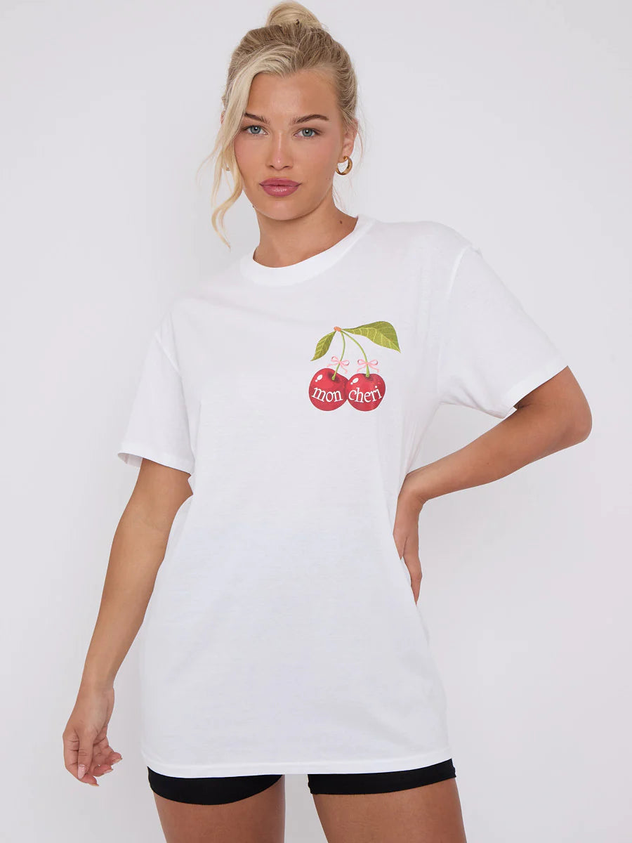 mon cheri cherry graphic printed t-shirt