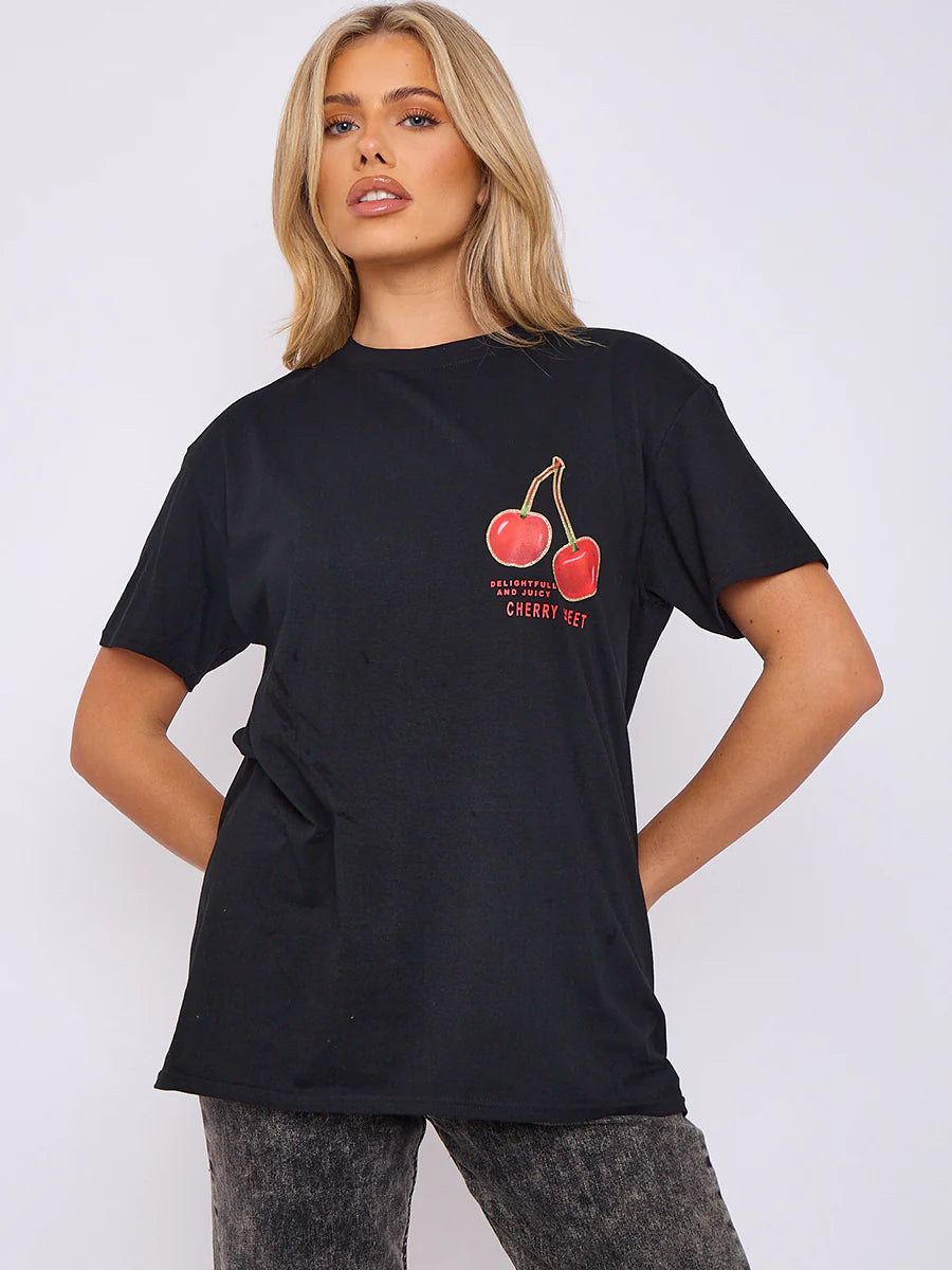 perfect cherry front back graphic t shirt