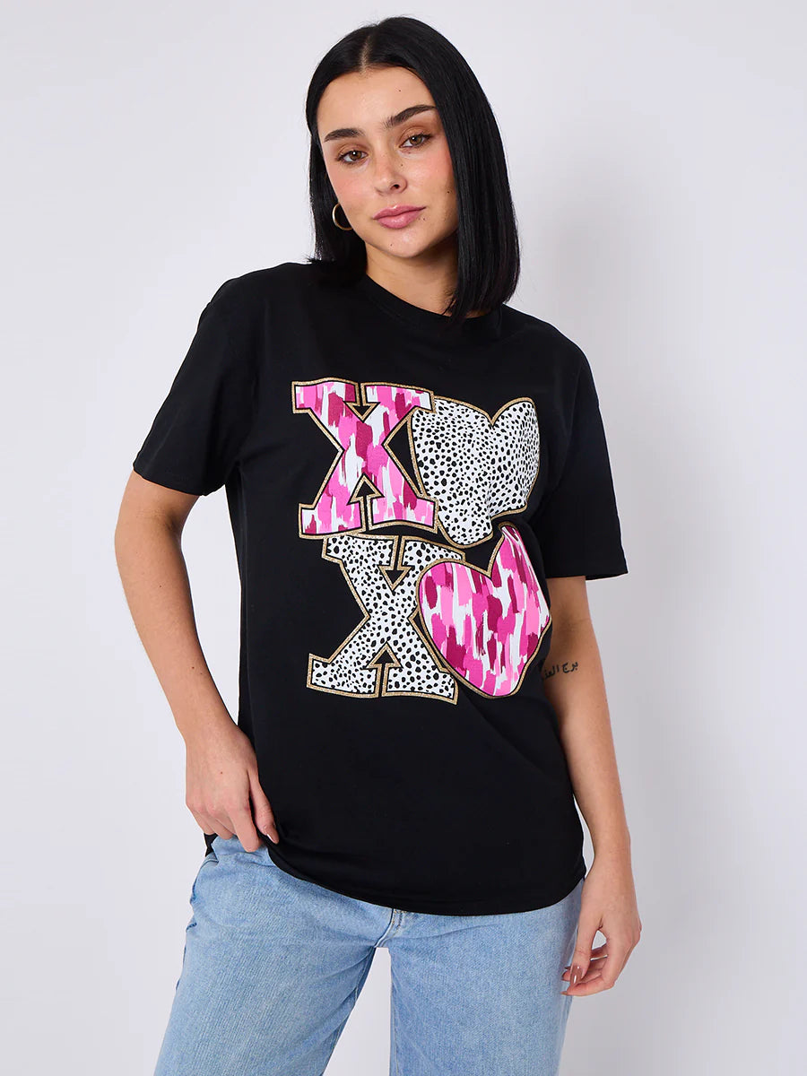 xo xo graphic printed t-shirt