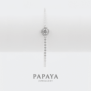 Anaya Bracelet | Platinum-Plated Silver with White Moissanite