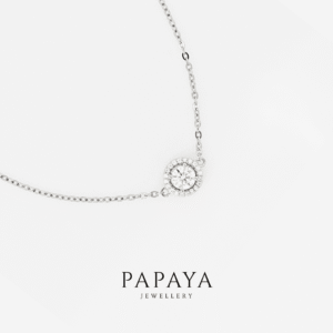 Anaya Bracelet | Platinum-Plated Silver with White Moissanite