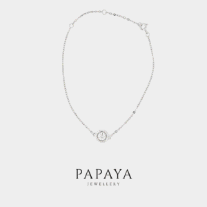 Anaya Bracelet | Platinum-Plated Silver with White Moissanite