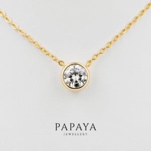 Adela Pendant | Gold Plated Silver Necklace with White Moissanite