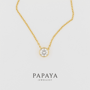 Adela Pendant | Gold Plated Silver Necklace with White Moissanite