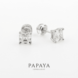 Aurora Earrings | Platinum Plated Silver with White Moissanites