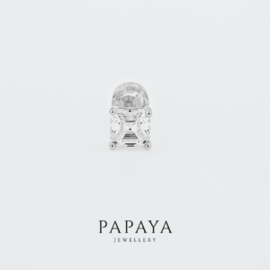 Aurora Earrings | Platinum Plated Silver with White Moissanites