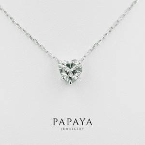 Berta Heart Pendant | Platinum Silver with Green Moissanite